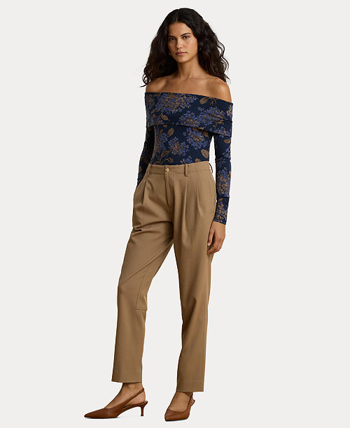 Women's High-Rise Pleated Bi-Stretch Twill Jodhpur Pants