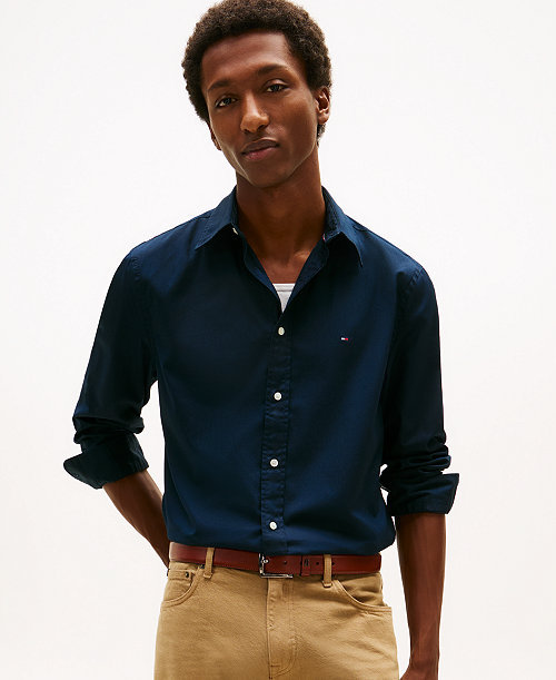 Men's Regular-Fit Stretch Poplin Button-Down Shirt