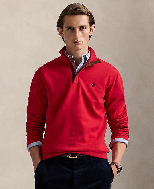 Men's Luxury Jersey Quarter-Zip Pullover Sweater