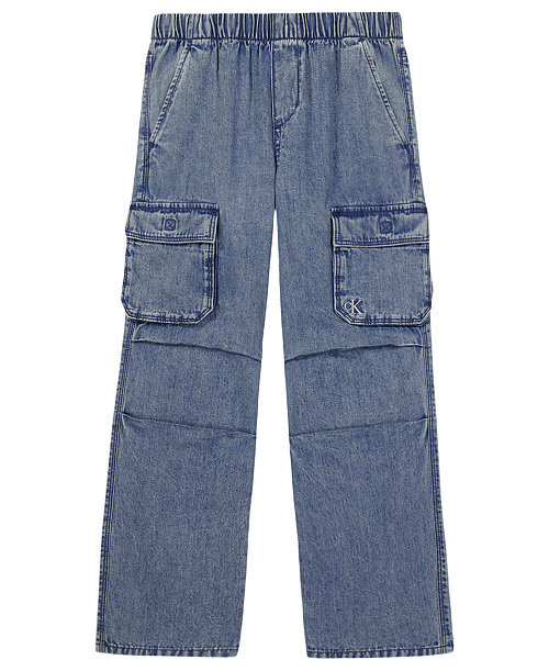 Girls' 7-16 Denim Pull-On Cargo Pants