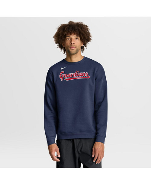 Men's Navy Cleveland Guardians Primetime Wordmark Sweatshirt