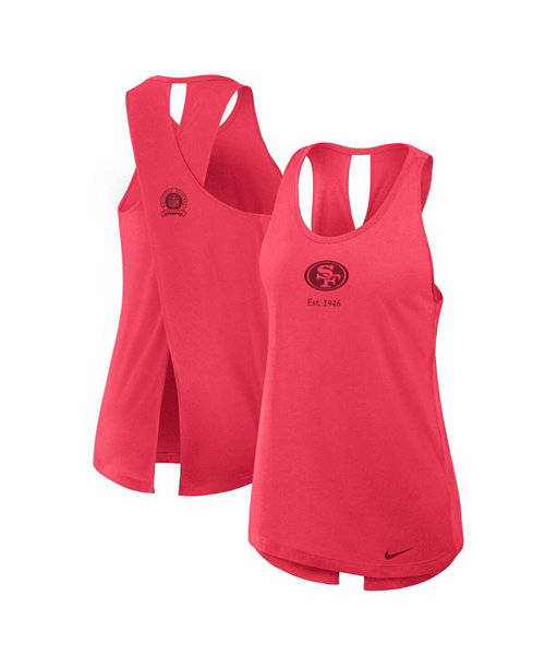 Women's Scarlet San Francisco 49ers Glory Crisscross Performance Tank Top