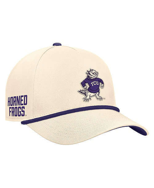 Men's Natural TCU Horned Frogs Vintage Rope Rise Adjustable Hat