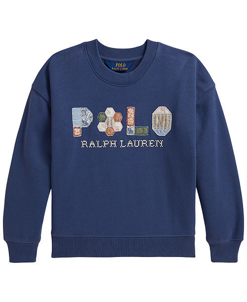 Girls' 2T-6X Patchwork-Logo French Terry Sweatshirt