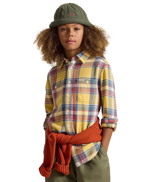 Boys' 8-20 Plaid Cotton Flannel Work Shirt