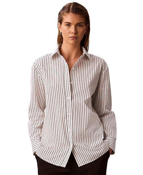 Women's Striped Collared Neck Shirt