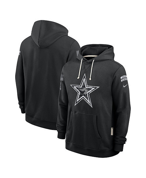 Men's Black Dallas Cowboys 2026 Salute to Service Sideline Pullover Hoodie
