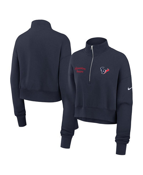 Women's Navy Houston Texans Primetime Phoenix Half-Zip Sweatshirt