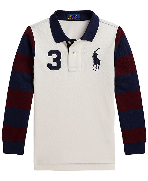 Boys' 2T-7 Big Pony Cotton Mesh Polo Shirt
