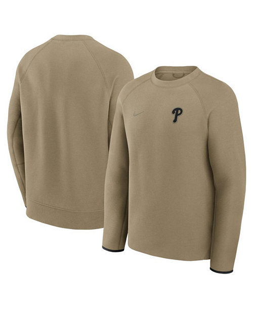 Men's Olive Philadelphia Phillies Tech Fleece Raglan Sweatshirt