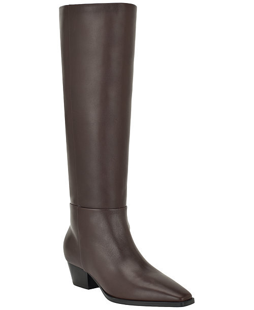 Women's Varcey Tall Leather Block Heel Boots