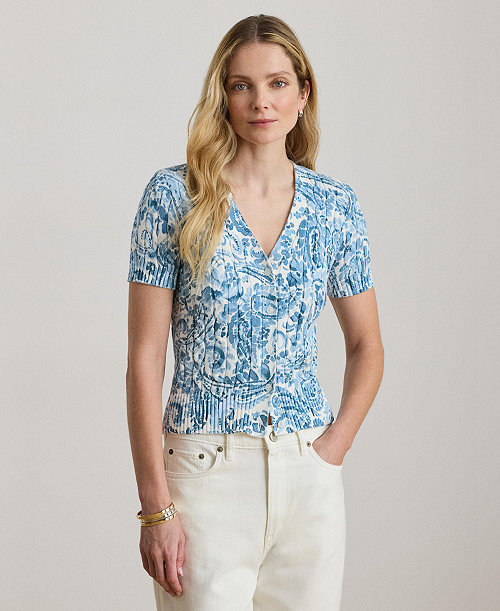 Lauren Ralph Lauren Women's Short-Sleeve V-Neck Cardigan