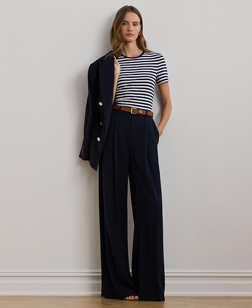 Women's Double-Faced Georgette Wide-Leg Pants