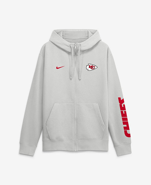 Men's Gray Kansas City Chiefs Cool Down Club Full-Zip Hoodie