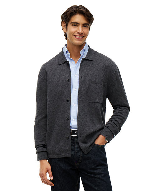 Men's Essential Cotton Coat Front Sweater