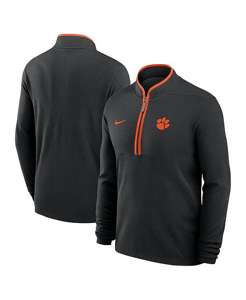 Men's Black Clemson Tigers Courtside Victory Dri-FIT Half-Zip Pullover