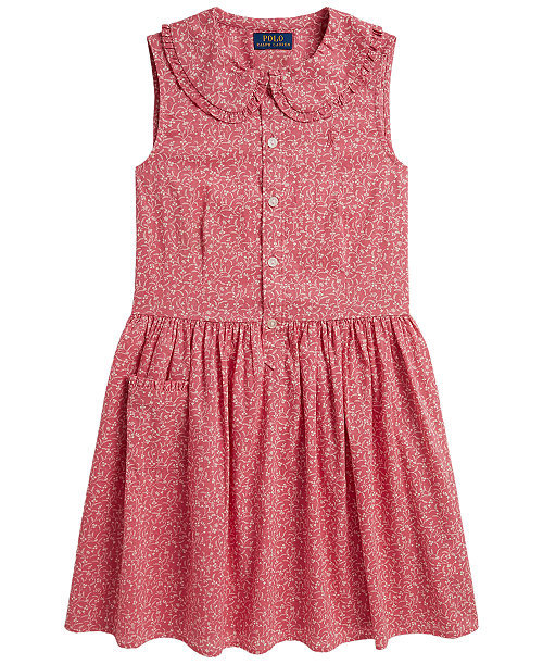 Girls' 7-16 Sleeveless Shirt Dress