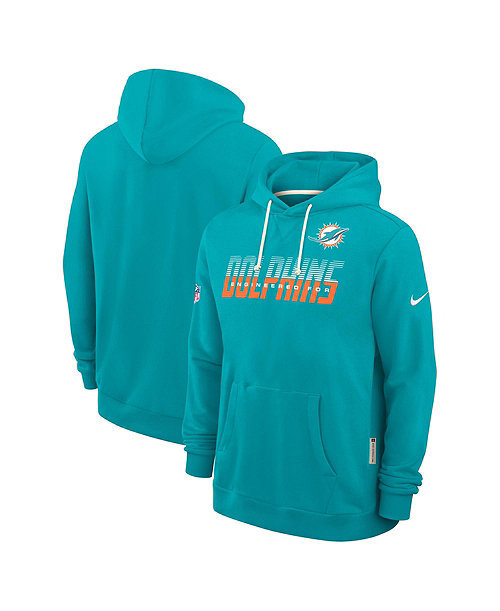 Men's Aqua Miami Dolphins Sideline Standard Issue Top Prospect Dri-FIT Hoodie