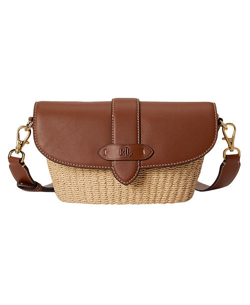 Lynden Small Straw-Leather Shoulder Bag