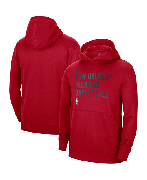 Men's and Women's Red New Orleans Pelicans 2023/24 Performance Spotlight On-Court Practice Pullover Hoodie