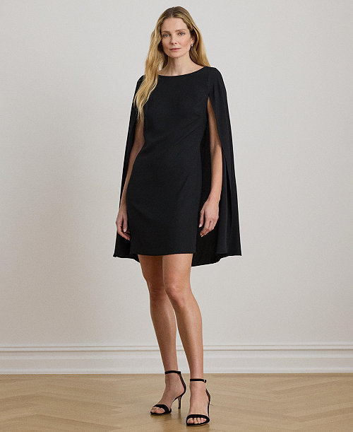 Women's Georgette Cape Dress