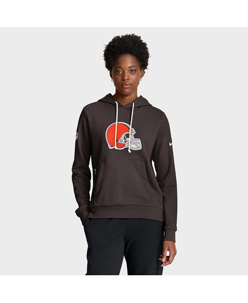 Women's Brown Cleveland Browns Sideline Standard Issue Initial Home Dri-FIT Hoodie