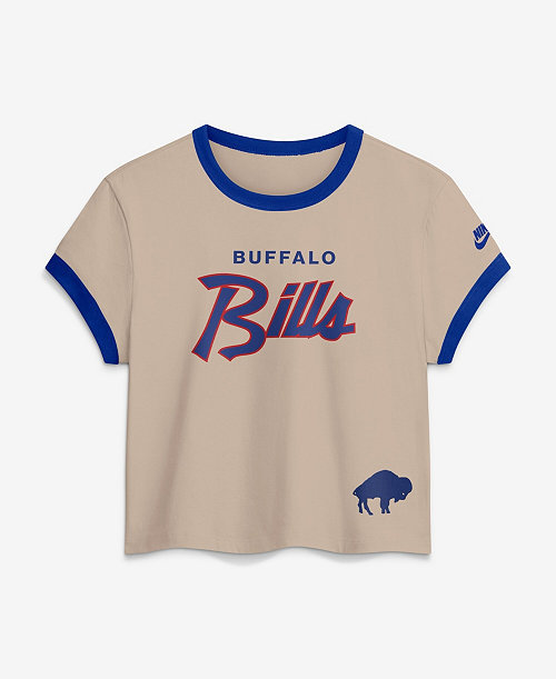Women's Buffalo Bills Rewind Ringer Cropped T-Shirt