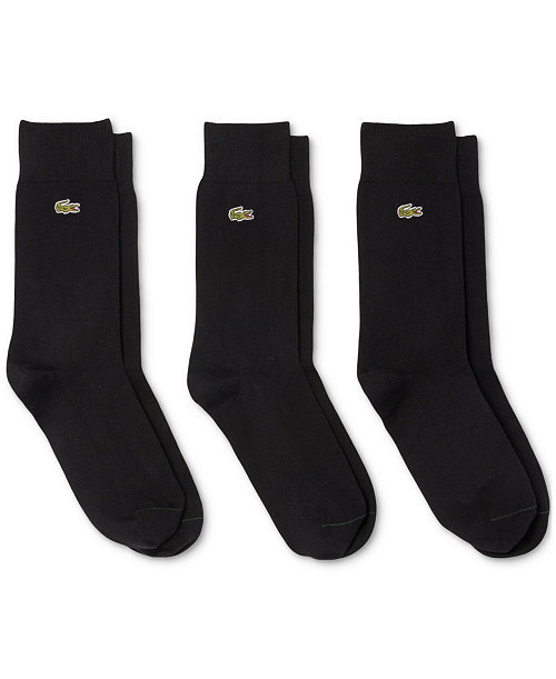 Men's Ribbed Cotton-Blend Crew Socks, 3-Pack