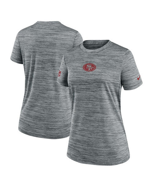 Women's Gray San Francisco 49ers Sideline Velocity Performance T-Shirt