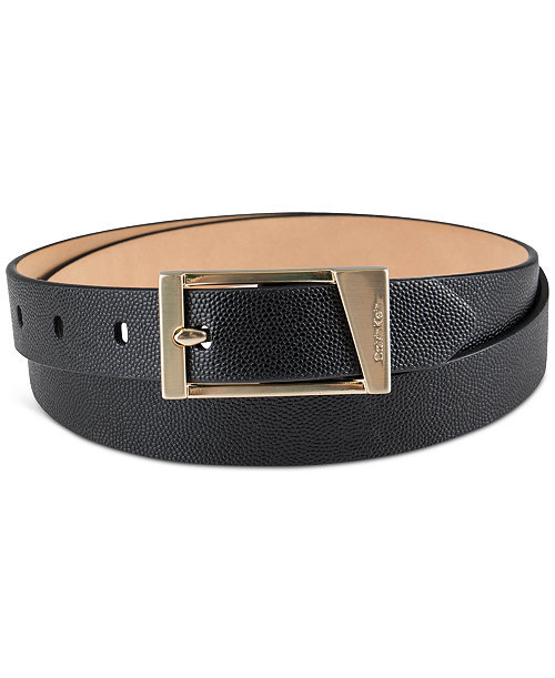Skinny Geometric Center Bar Buckle Dress Belt
