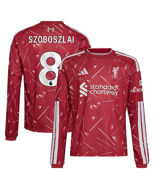 Boys' and Girls' Liverpool Dominik Szoboszloi 2026/27 Home Long Sleeve Replica Jersey