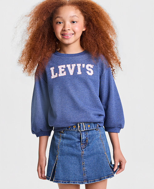 Girls' 7-16 Cinched Sleeves Sweater