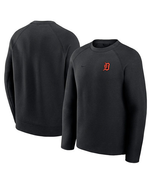 Men's Black Detroit Tigers Tech Fleece Raglan Sweatshirt