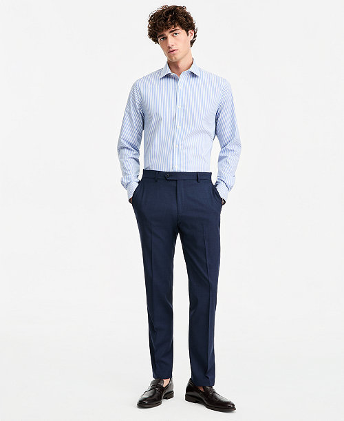 Men's Modern-Fit Wool TH-Flex Stretch Suit Separates Pants