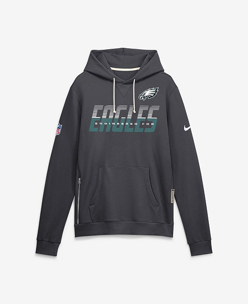 Men's Philadelphia Eagles Sideline Standard Issue Top Prospect Dri-FIT Heavyweight Long-Sleeve Pullover Hoodie