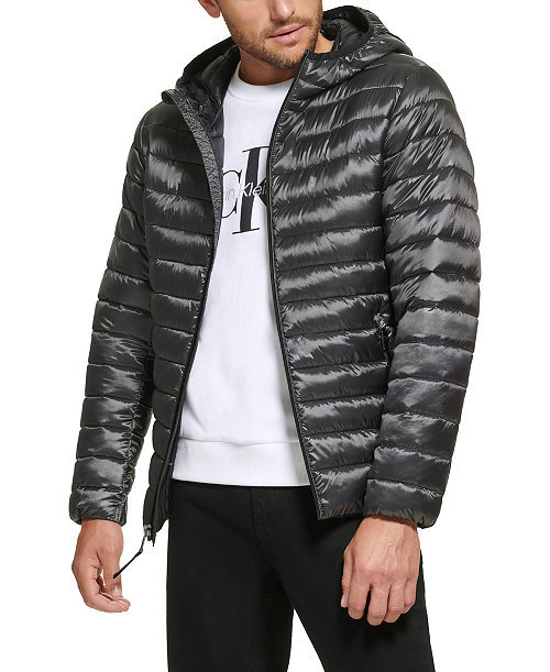 Men's Hooded & Quilted Packable Jacket