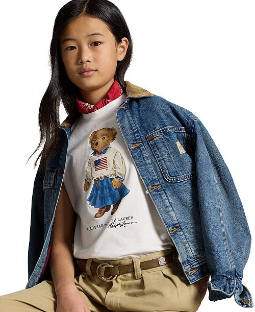 Girls' 7-16 Polo Bear Printed Short-Sleeve T-Shirt