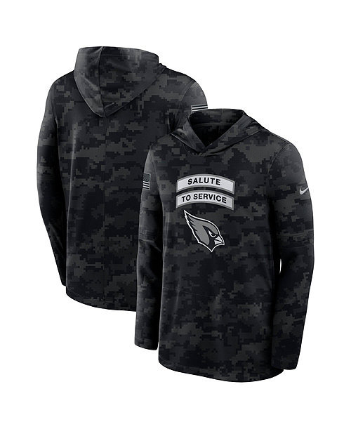 Men's Black Arizona Cardinals 2026 Salute to Service Sideline Lightweight Hooded Pullover