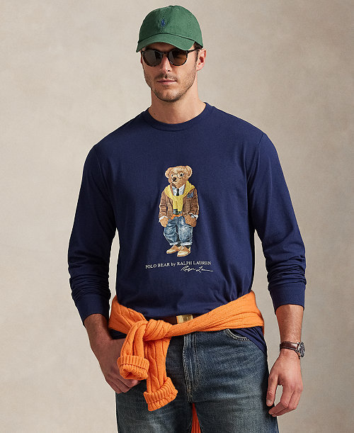 Men's Big & Tall Bear Print Long-Sleeve T-Shirt