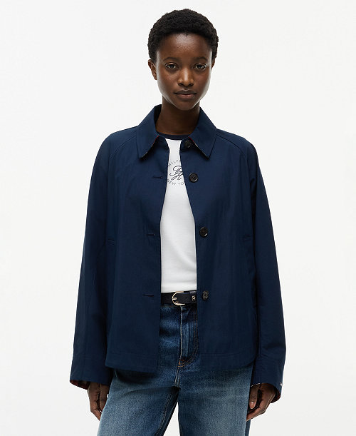 Women's Cotton Collared Long-Sleeve Jacket