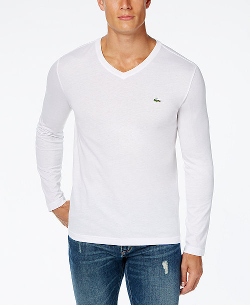 Men's V-Neck Casual Long Sleeve Jersey T-Shirt