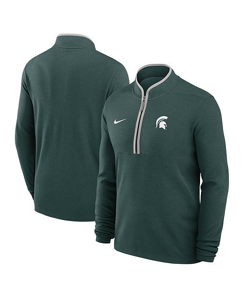 Men's Green Michigan State Spartans Courtside Victory Dri-FIT Half-Zip Pullover
