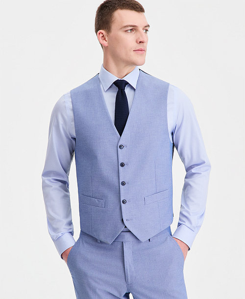 Men's Modern-Fit TH Flex Stretch  Cotton Suit Separate Vest