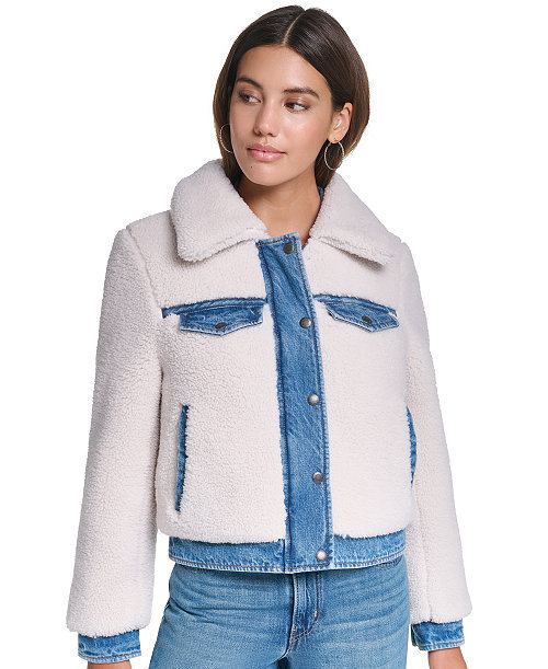 Women's Denim Sherpa Quilted-Lined Jacket