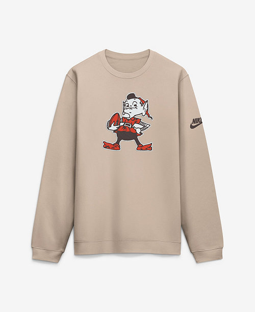 Men's Cleveland Browns I-Formation Rewind Club Throwback Fleece Crew Sweatshirt