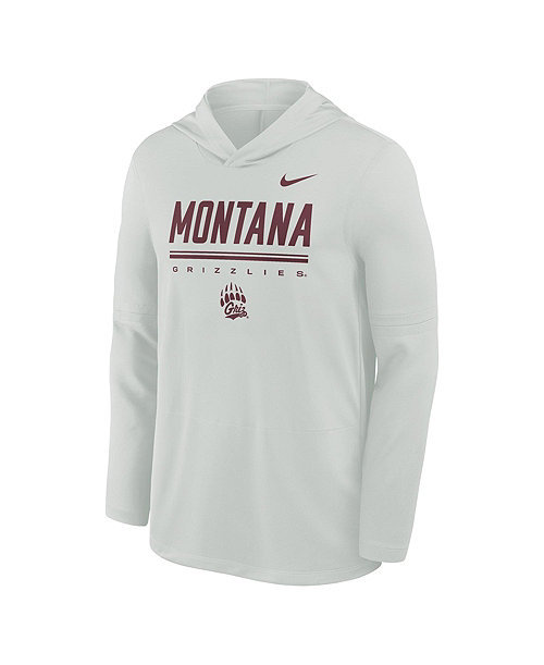 Men's  Gray Montana Grizzlies Basketball Lightweight Dri-FIT Hoodie