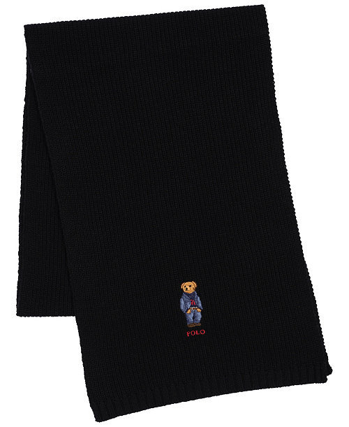 Men's Solid Denim Bear Scarf