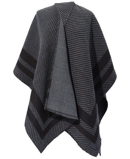 Woven Twill Border Ruana