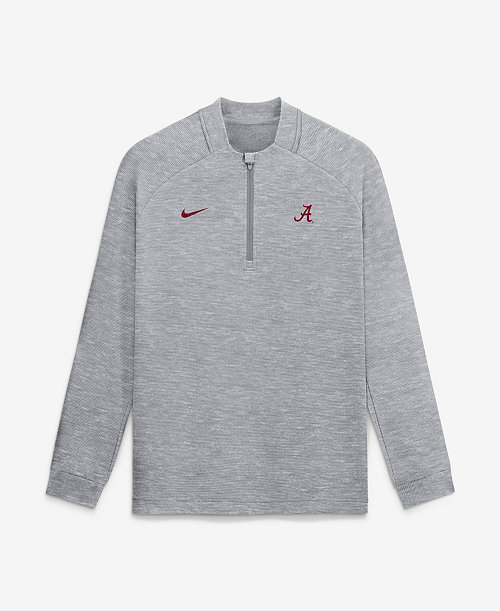 Men's  Gray Alabama Crimson Tide Par Raglan Tri-Blend Therma-FIT Half-Zip Pullover