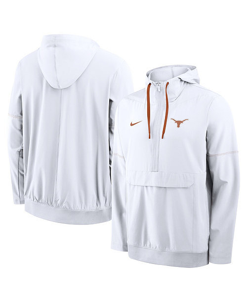 Men's White Texas Longhorns 2026 Sideline Anorak Half-Zip Hoodie